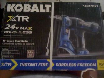 24 v Kobalt 18 gauge brad nxiler
