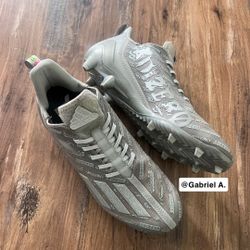 Adidas Grey Metallic Silver Adizero Big Mood Football Cleats Size 11.5