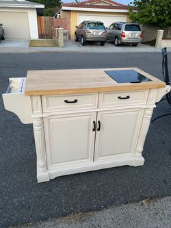 Rolling kitchen island cabinet drawer buffet sideboard