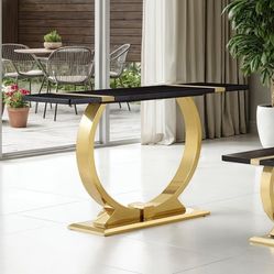 SOFA TABLE    BLACK AND GOLD  (F47019) $349 DELIVER AVAILABLE
