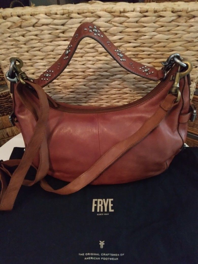 Frye Studded Handle Crossbody Hobo Bag