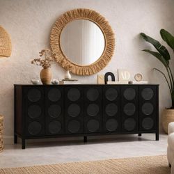 French Retro Sideboard Buffet Kitchen Storage Cabinet , coffee bar table  Black D-46