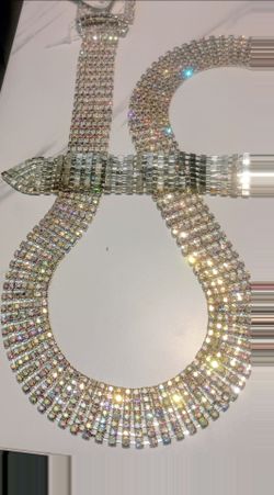 Rhinestone woman's Belt from the Sophia collection plus headpiece.