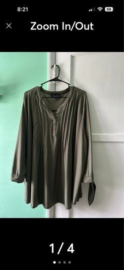 Women's Blouse Plus Size 3x Olive Green