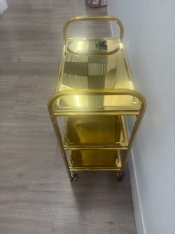 Gold Rolling Bar Cart/ Snack Cart