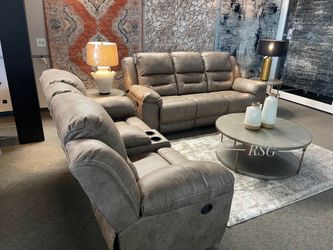 Stoneland Reclining Sofa Reclining Loveseat Recliner Color Options Only $39 down payment 👉 Please ask Jon Green for a discount when you arrive!