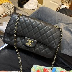 Chanel Black Quilted Shoulder Purse With Chain Strap