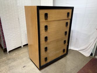 Art Deco Two-Tone 5-Drawer Tallboy Dresser