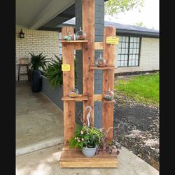 Wood Planter Stand 
