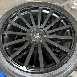  Satin Black Black Rhino 24" Tire and Rim Package 