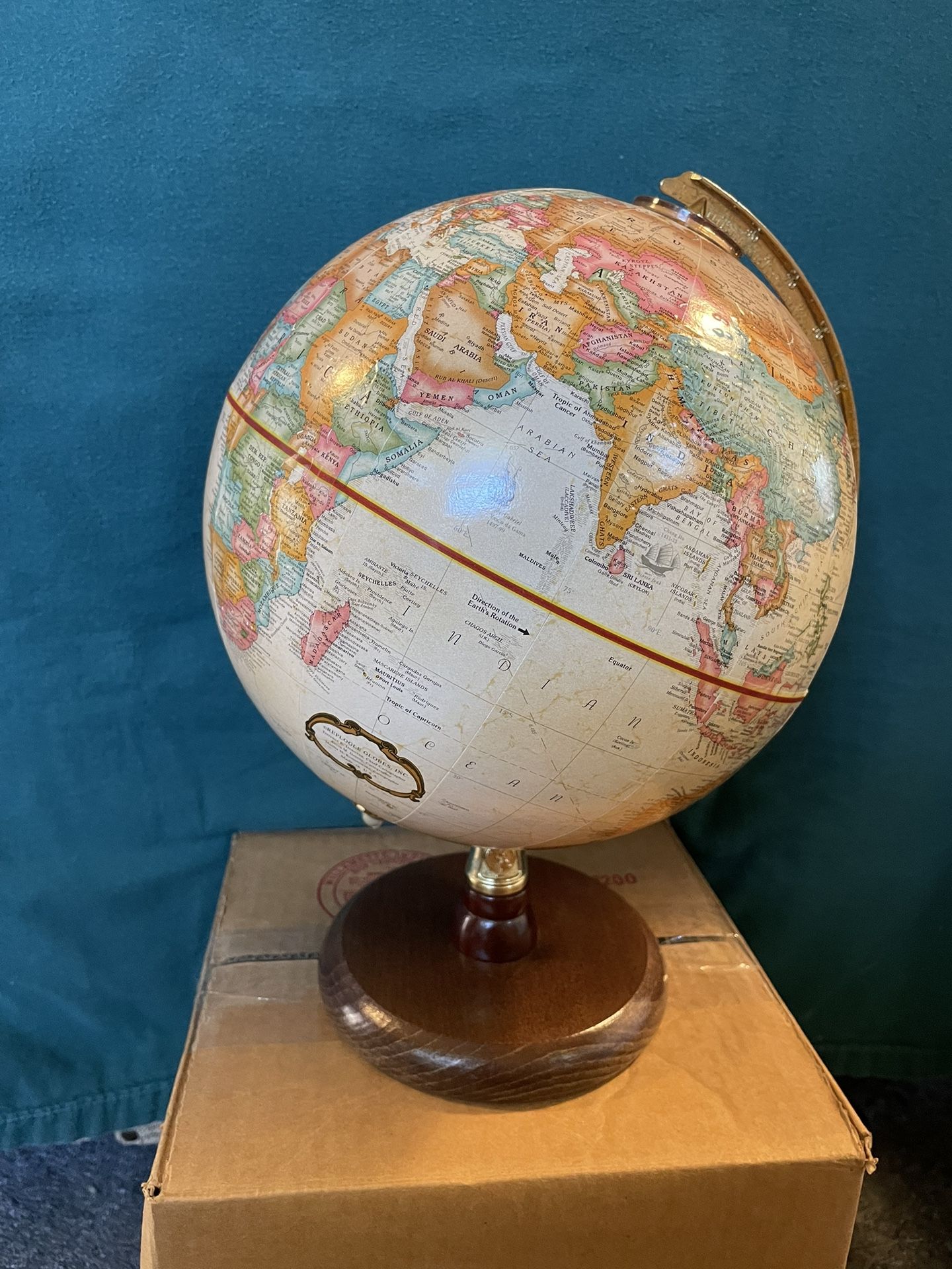 World Globe - 9” Diameter, 13” Tall
