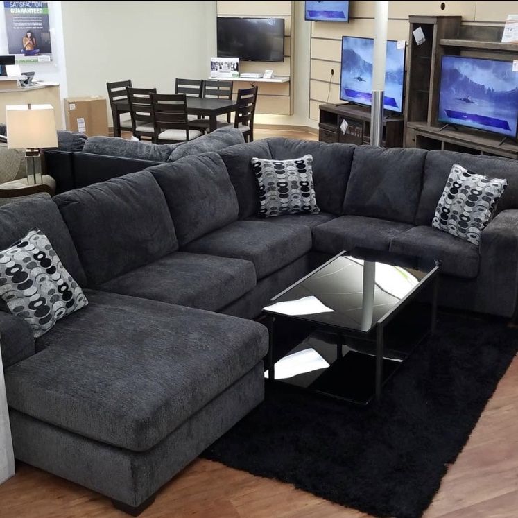 Ballinasloe Smoke 3-Piece LAF Chaise Sectional ( Couch, sofa, loveseat, recliner options