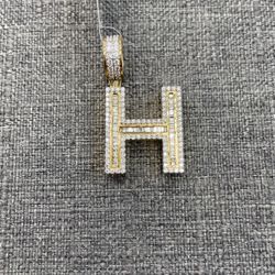 Charm 10k Yellow Gold With Round And Bugget Diamonds 