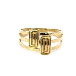 Woman’s Ladies 14k Yellow Gold Square Stacked Style Band Ring Size 8 GP3120154
