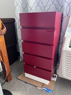 5 tier drawer in Red and White