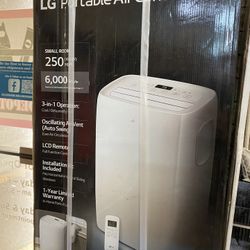 BRAND NEW LG 6,000 BTU Portable Air Conditioner Cools 250 Sq. Ft. with Dehumidifier in White