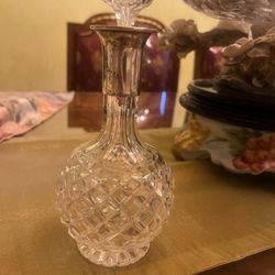 Vintage Stamp 800 Silver Mounted Cut Cristal Decanter Stopper