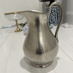 Vtg Italian Pewter Pitcher 