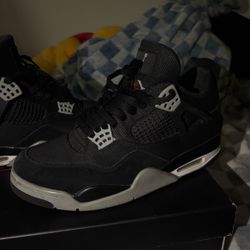 Jordan 4 black canvas with box size 9 for men