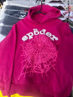 Pink spider hoodie rhinestone