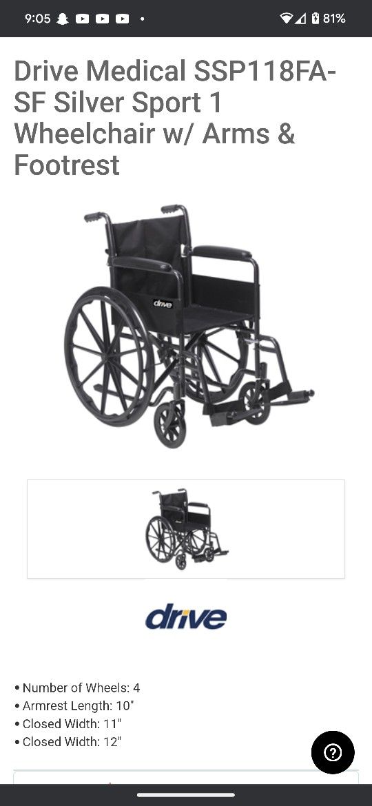 18" Wheelchair