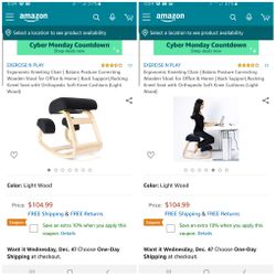 Ergonomic Kneeling Chair | Balans Posture Correcting Wooden Stool for Office & Home | Back Support,Rocking Kneel Seat with Orthopedic