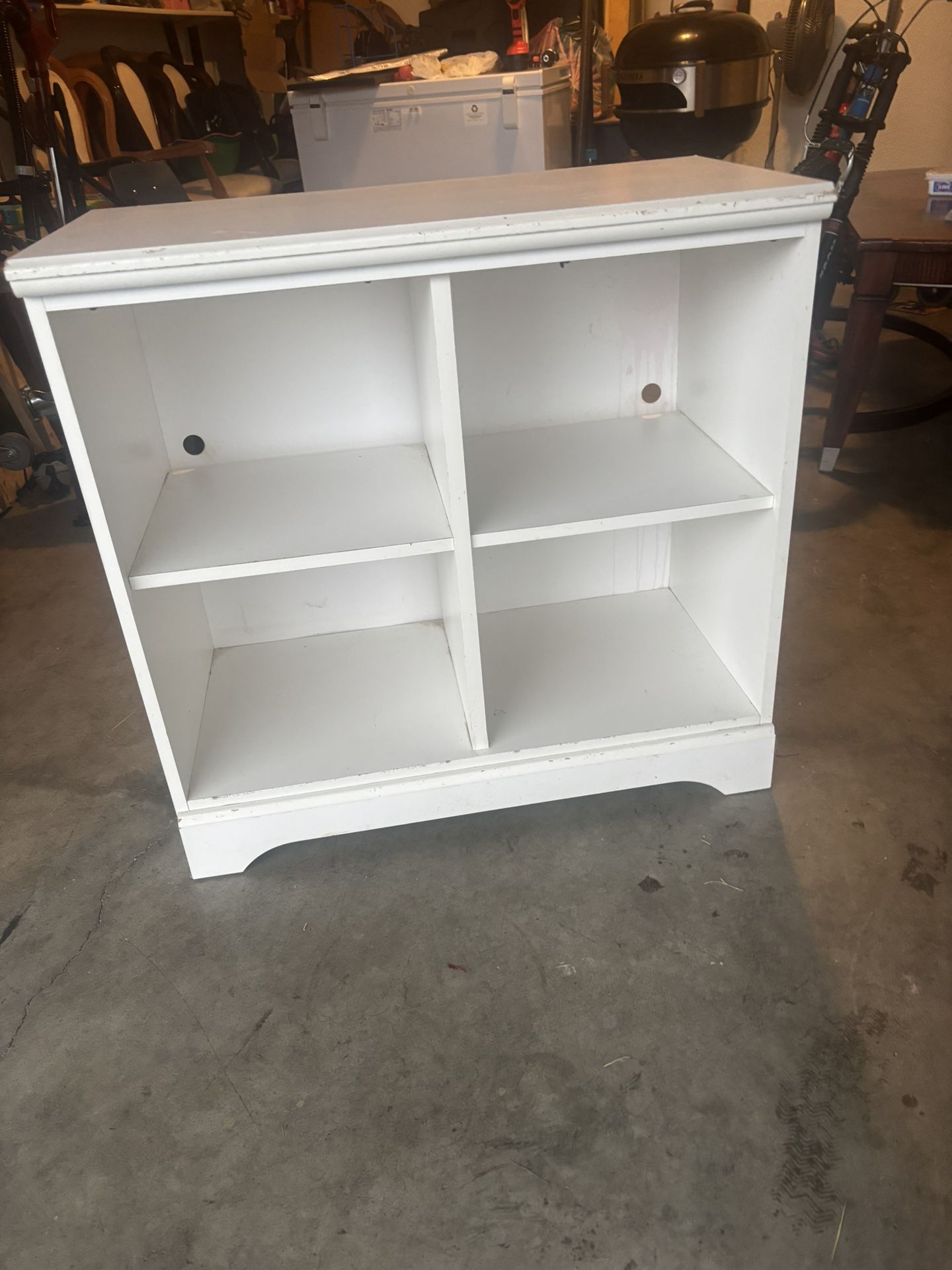 White Wooden Two-Shelf Storage Cabinet