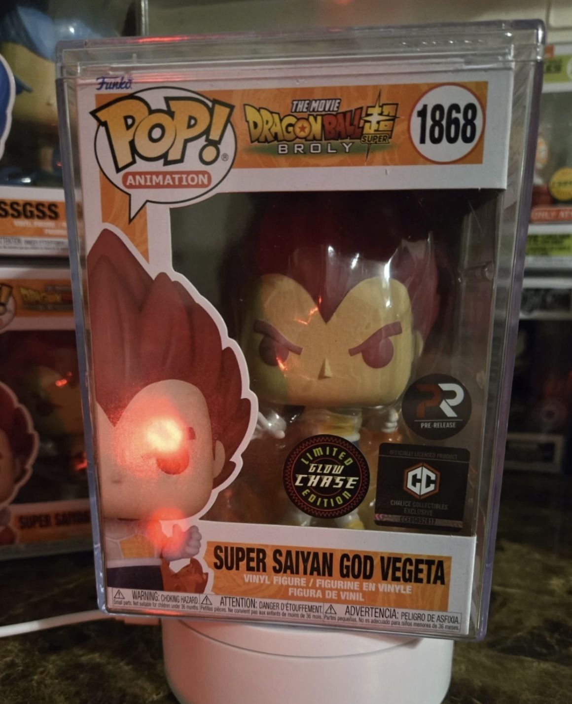 Funko Pop! #1868 Super Saiyan God Vegeta (PRE RELEASE)(Glow Chase)