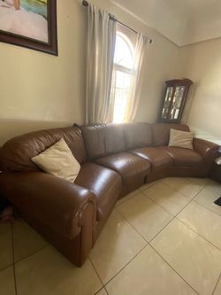 Brown Leather Couch