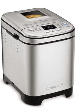Cuisinart Bread Maker Machine, Stainless Steel Automatic Bread Machine with 12 Menu Options, 3 Loaf Sizes up to 2 Lb., 3 Crust Colors, Removable Nonst