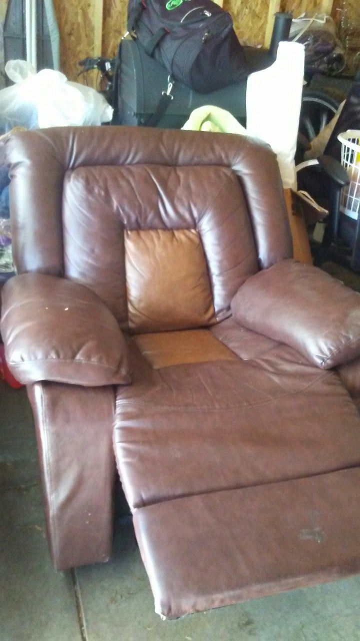 3 piece leather recliner couch set on 500
