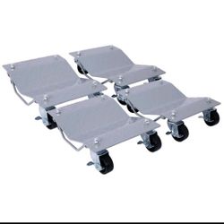 4pc Heavy Duty Tire Wheel Dolly Car Stakes 6000lbs Capacity for car & truck Gray
