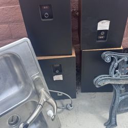 Speakers Chair And Stainless Sink