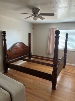 Rare Vintage Solid Cherry Cal King Cannonball Bed