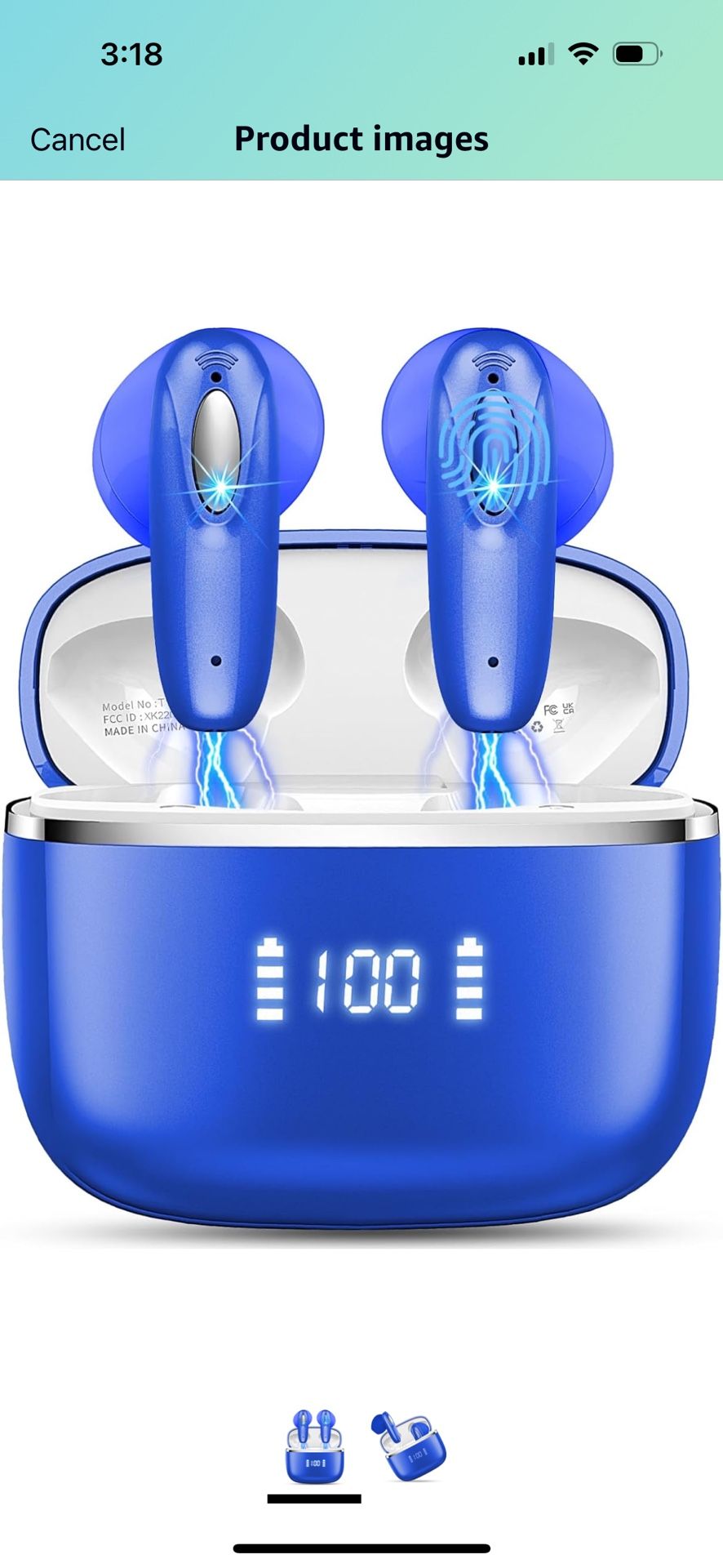 ROMOKE Wireless Earbud, Bluetooth Headphones 5.3 Built in 4 ENC Mic, Stereo Bass Wireless Earphones, 40H Bluetooth Earbud in-Ear Dual LED Display, IP7