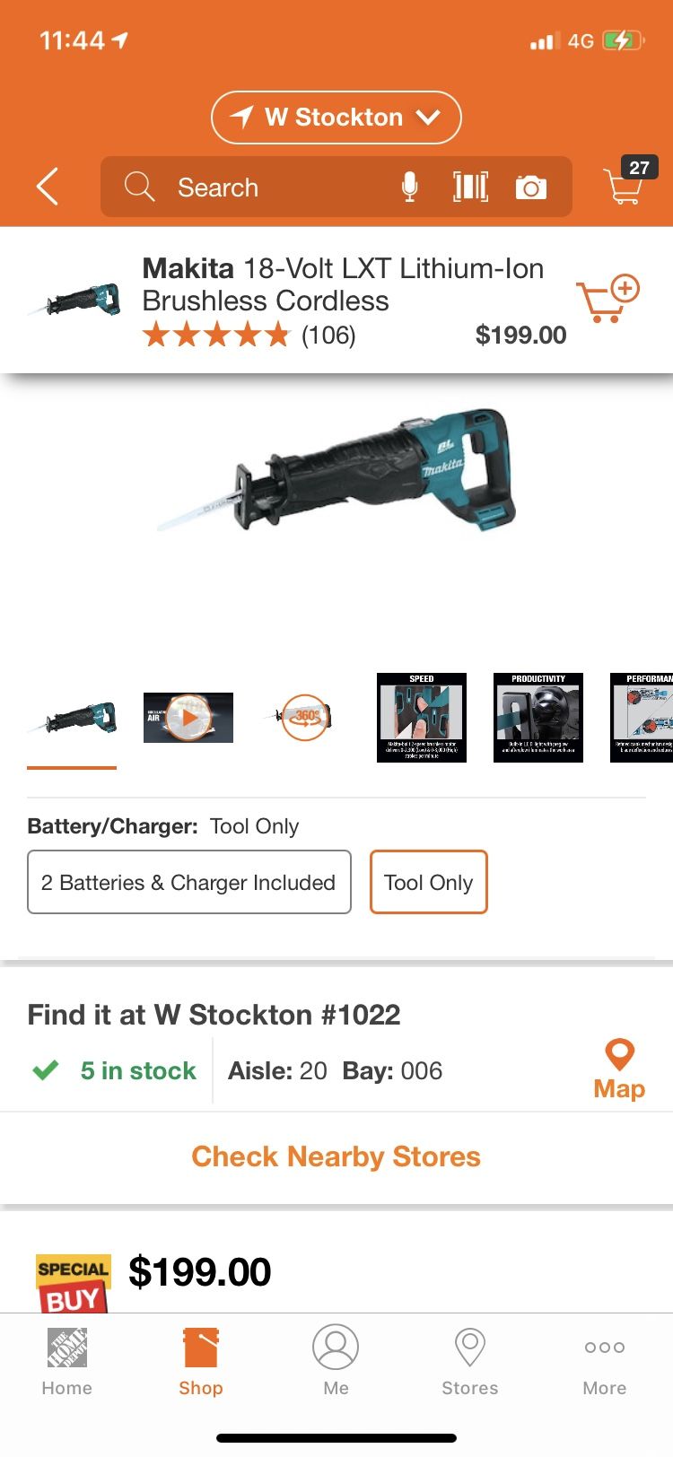 Makita 18 Volt Recíproco Saw