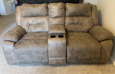 Brown/Beige Recliner Couch