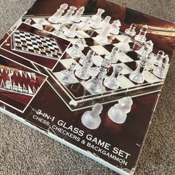 Glass Chess And Backgammon Set 