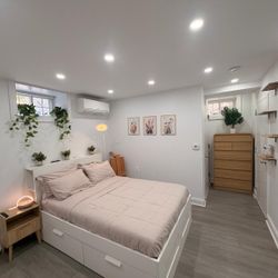 IKEA brimmes bed frame with storage and headboard