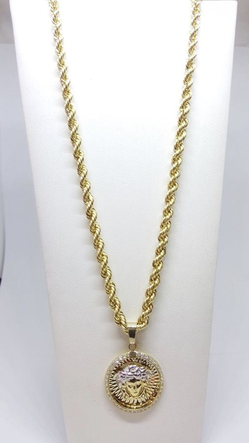 10k gold versace pendant