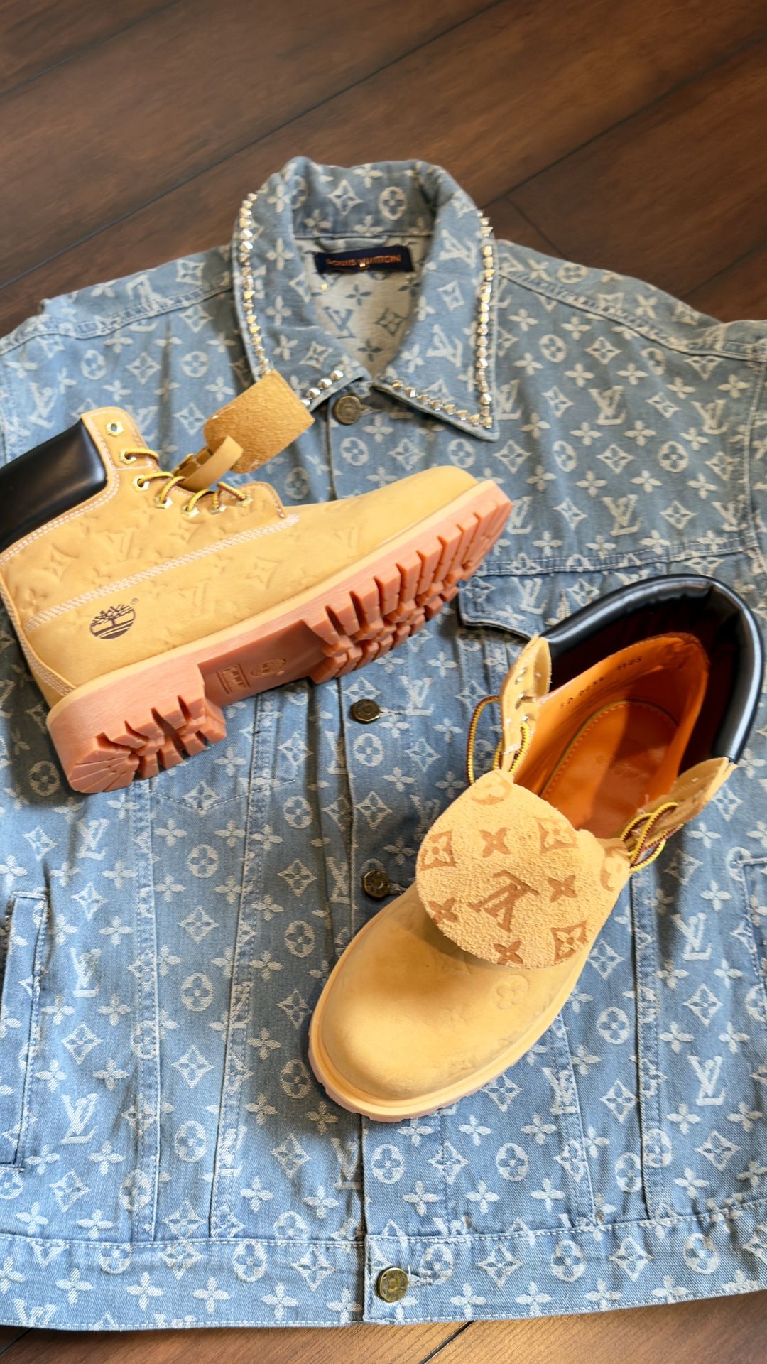 LV Timberland’s Size 11 and LV Jacket Size XL “1.1 QALITY”
