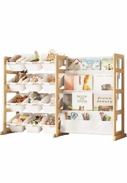 Kids Toy Storage Organizer with Bookshelf