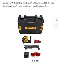 Dewalt DW088LR 12-Volt MAX Lithium-Ion 165 ft. Red Self-Leveling Cross-Line Laser Level Starter Kit