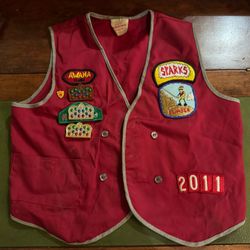 Super Vintage - Awana - Sparks Red vest With Awards And Pins - Sparkees Kids