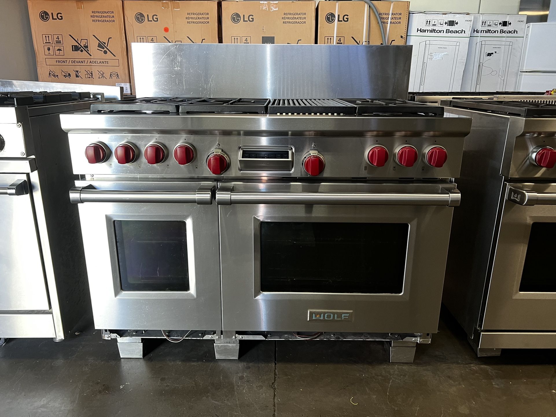 Wolf 48”Dual Fuel Range Stove In Stainless Steel