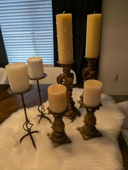 Candle sticks with candles