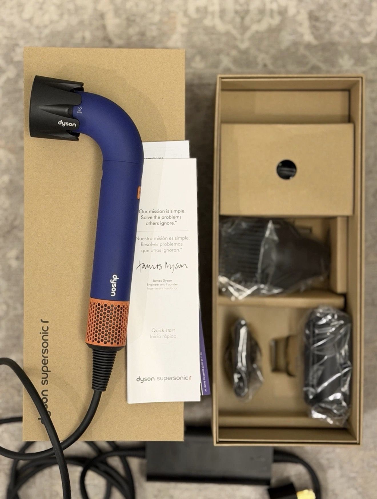 Used Dyson Super Sonic R Professional Hairdryer (vinca Blue/topaz)