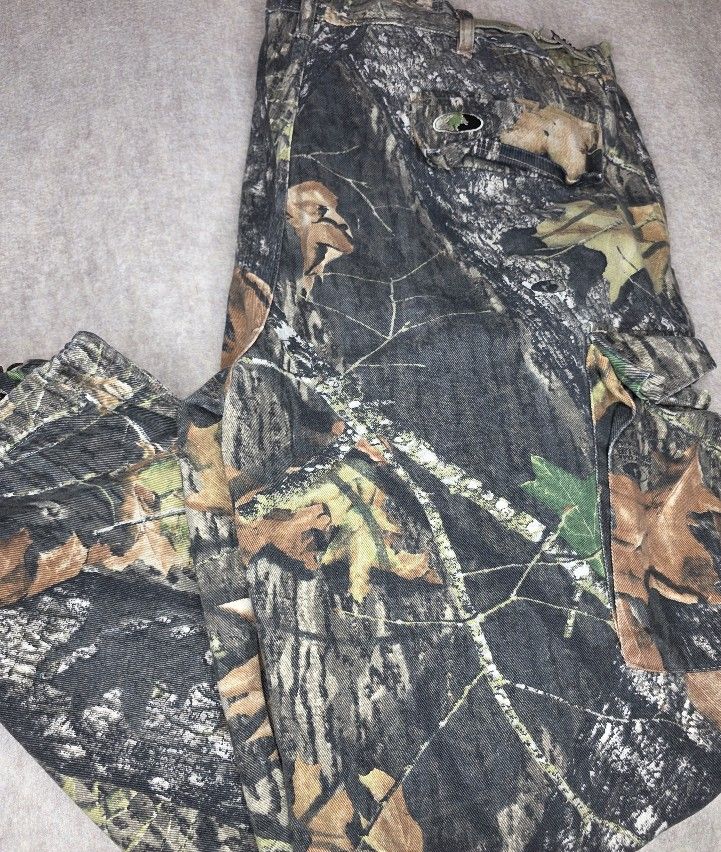 Mossy Oak Dye Lock Fall Foliage Men's Camo Cargo Hunting Pants XL 40x32