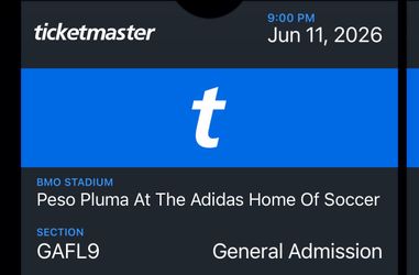 1 ticket to see Peso Pluma