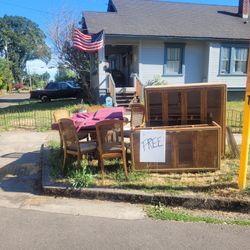 Solid Pecan Dining Set And Hutch FREE